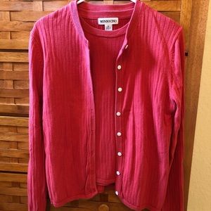 Poppy orange twinset sweater and tank top Size M